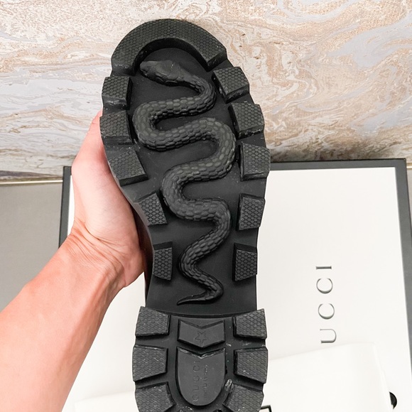 In Stores! Gucci Calfskin Crystal GG Trip Chelsea Ankle Boots - Picture 7 of 11